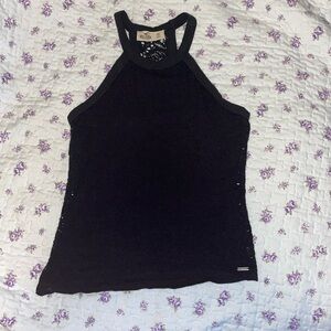Black mesh material tank top from hollister. Size xs